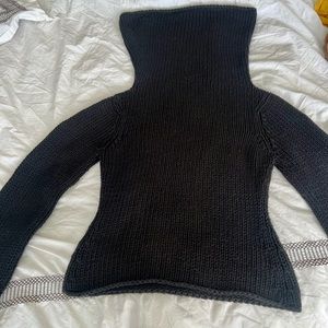 Sheri Bodell large turtle neck woven black sweater L